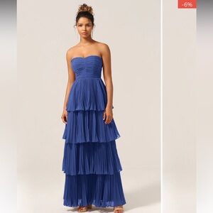 Wedtrend A-Line Sweetheart Floor Length Tiered Chiffon Bridesmaid Dress, RB